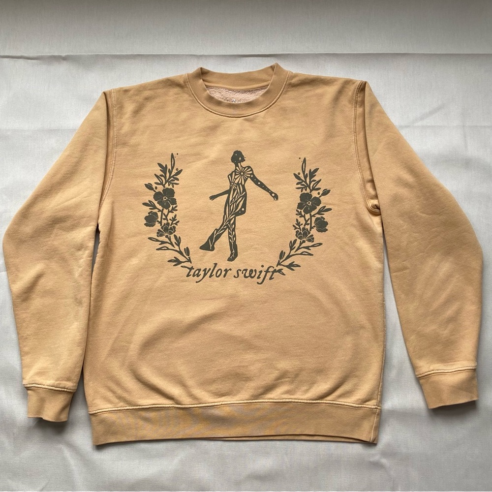 Taylor Swift Folklore “Still on that Tightrope” Pullover Mustard Yellow Crewneck